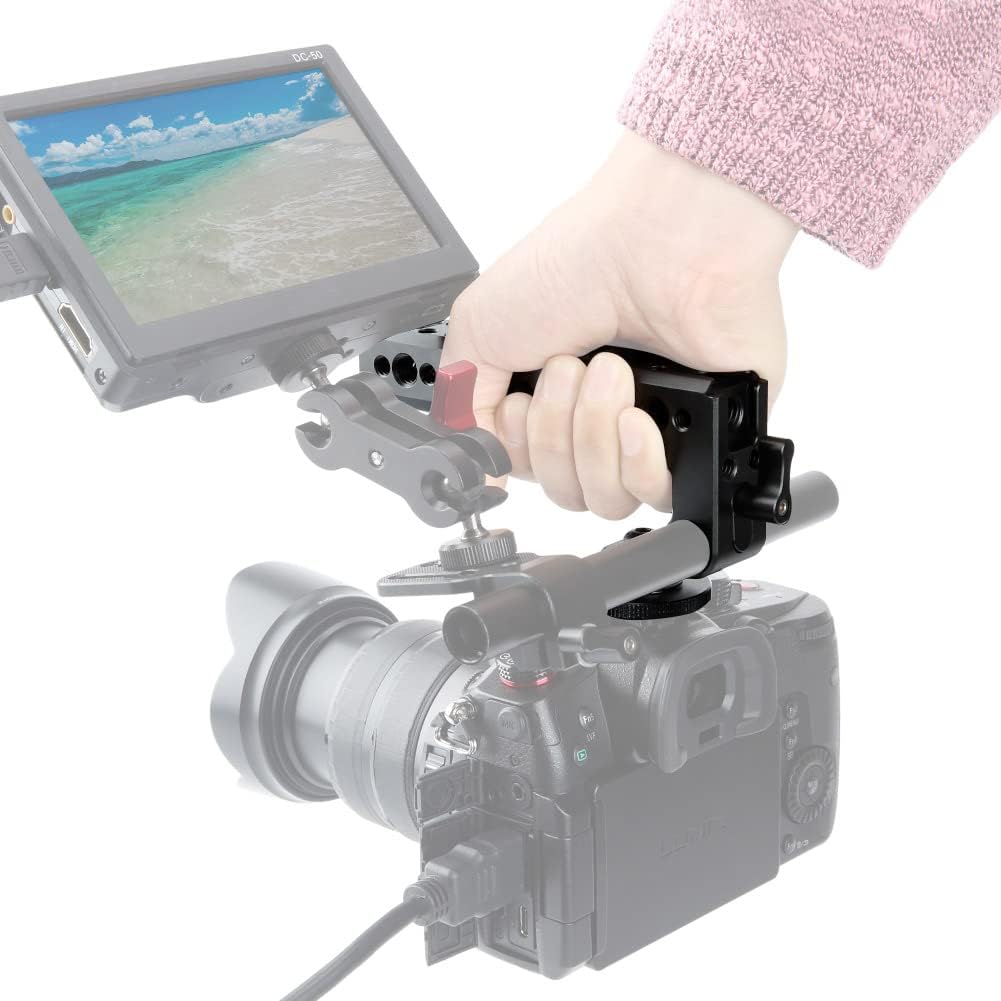 NICEYRIG Hot Shoe – Mango superior para cámara DSLR con abrazadera de varilla de 0.591 in, soportes de zapata fría aplicables para Panasonic Lumix