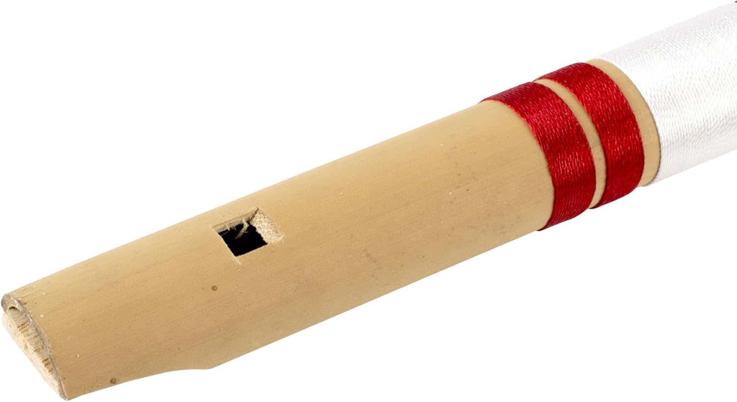 Flauta de bambú de madera india auténtica de 17 pulgadas en “G” Key Fipple Woodwind Grabadora de instrumentos musicales Bansuri tradicional, hechos