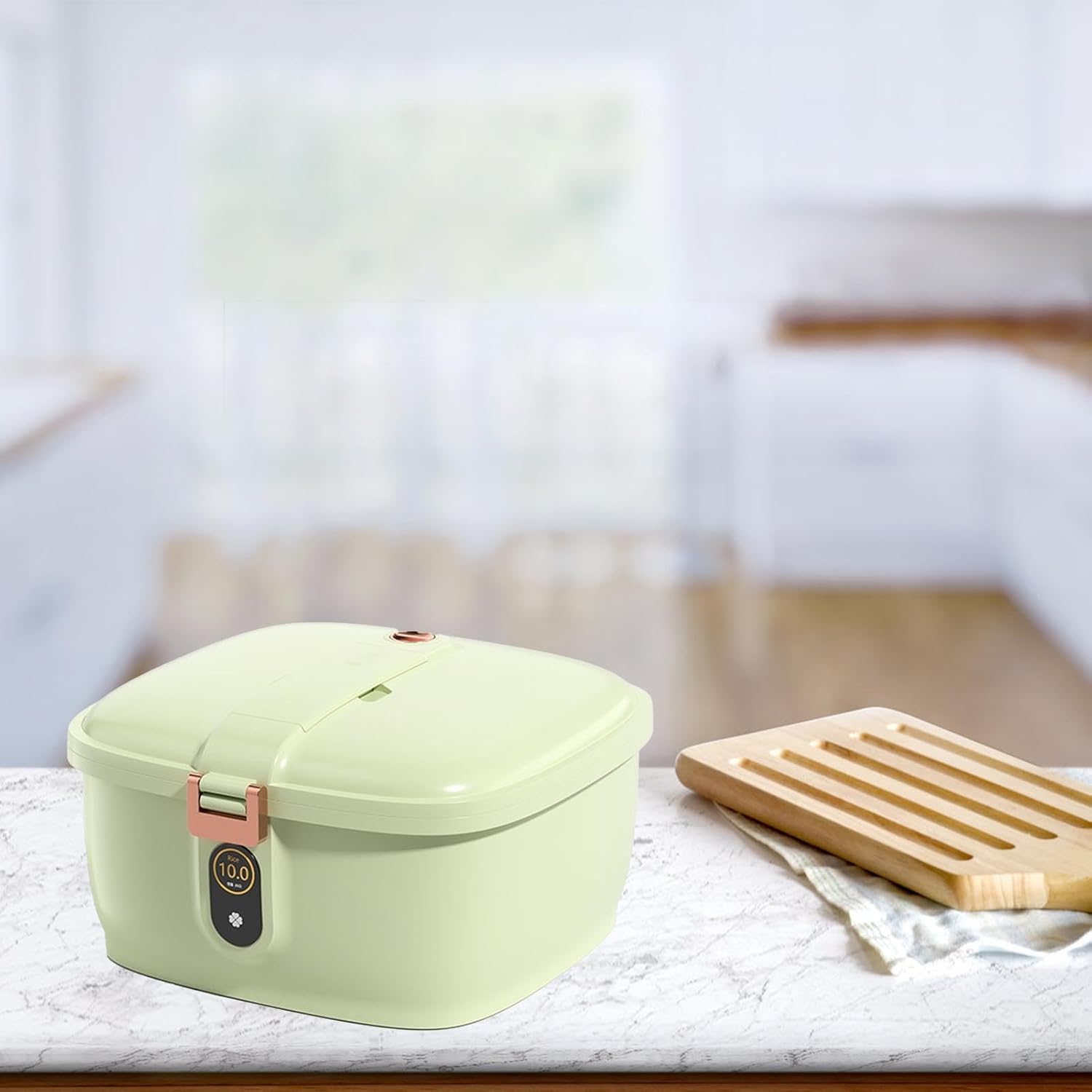 Recipiente de almacenamiento de arroz, dispensador de arroz de gran capacidad, cubo de arroz sellado hermético, dispensador de granos de cocina,