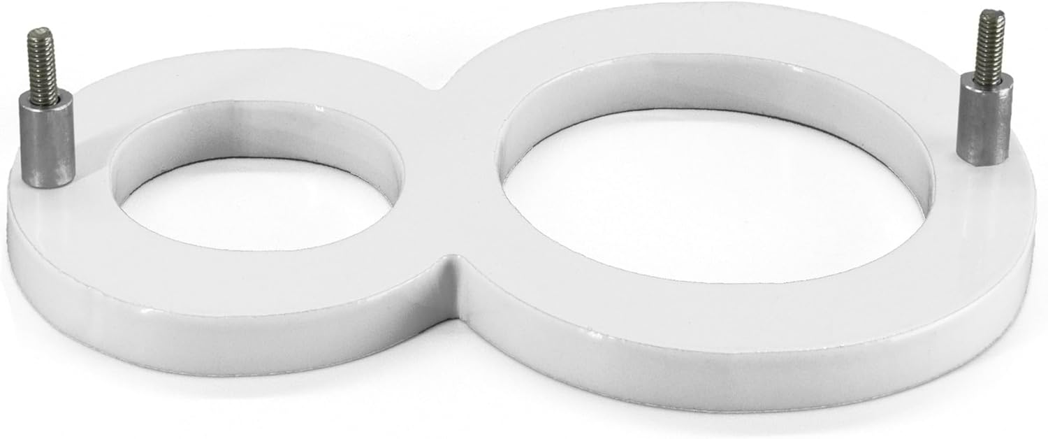 Montague Metal Products MHN-04-F-WE1-3 Números de casa de dirección flotantes modernos de aluminio cepillado sólido, 4 pulgadas, blanco con