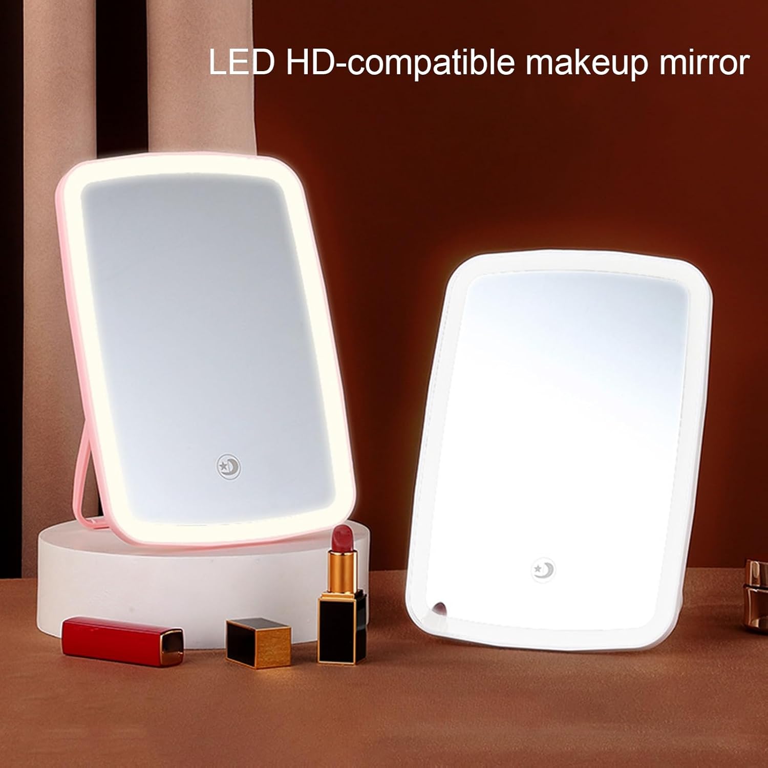 YESBAY Espejo de maquillaje LED con 3 modos de luz, espejo de maquillaje portátil de viaje, espejo cosmético personal, plegable, cuadrado,