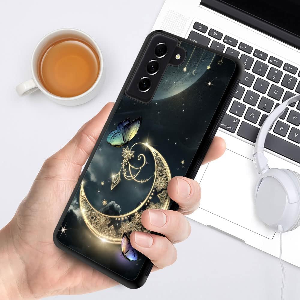 DJSOK Funda compatible con Samsung Galaxy S23 Plus, diseño de estrella de mariposa y luna para niñas y hombres, patrón de protección contra caídas