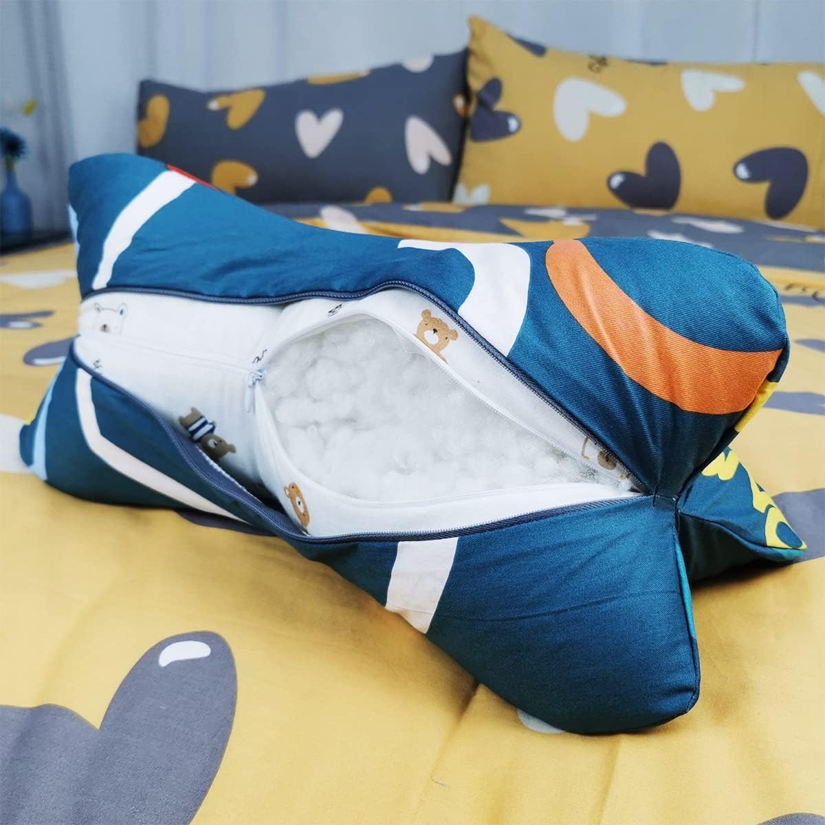 Almohadas de hueso para perro, almohadas especiales para el cuello, soporte para el sueño, almohada de viaje con núcleo de almohada, almohada
