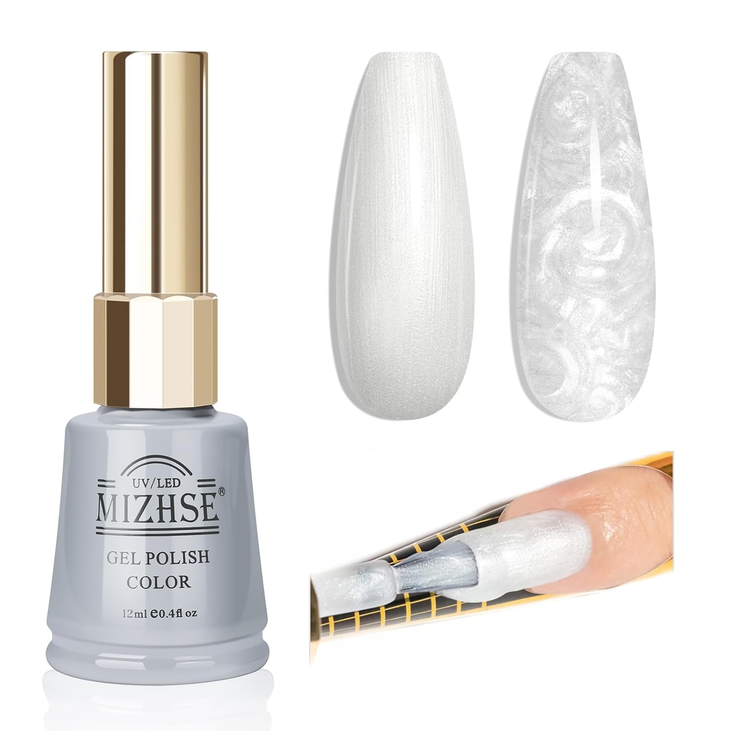 MIZHSE Gel constructor para uñas, gel constructor de uñas perla, gel en una botella, fortalecedor de uñas, reparación de extensión de uñas, gel duro