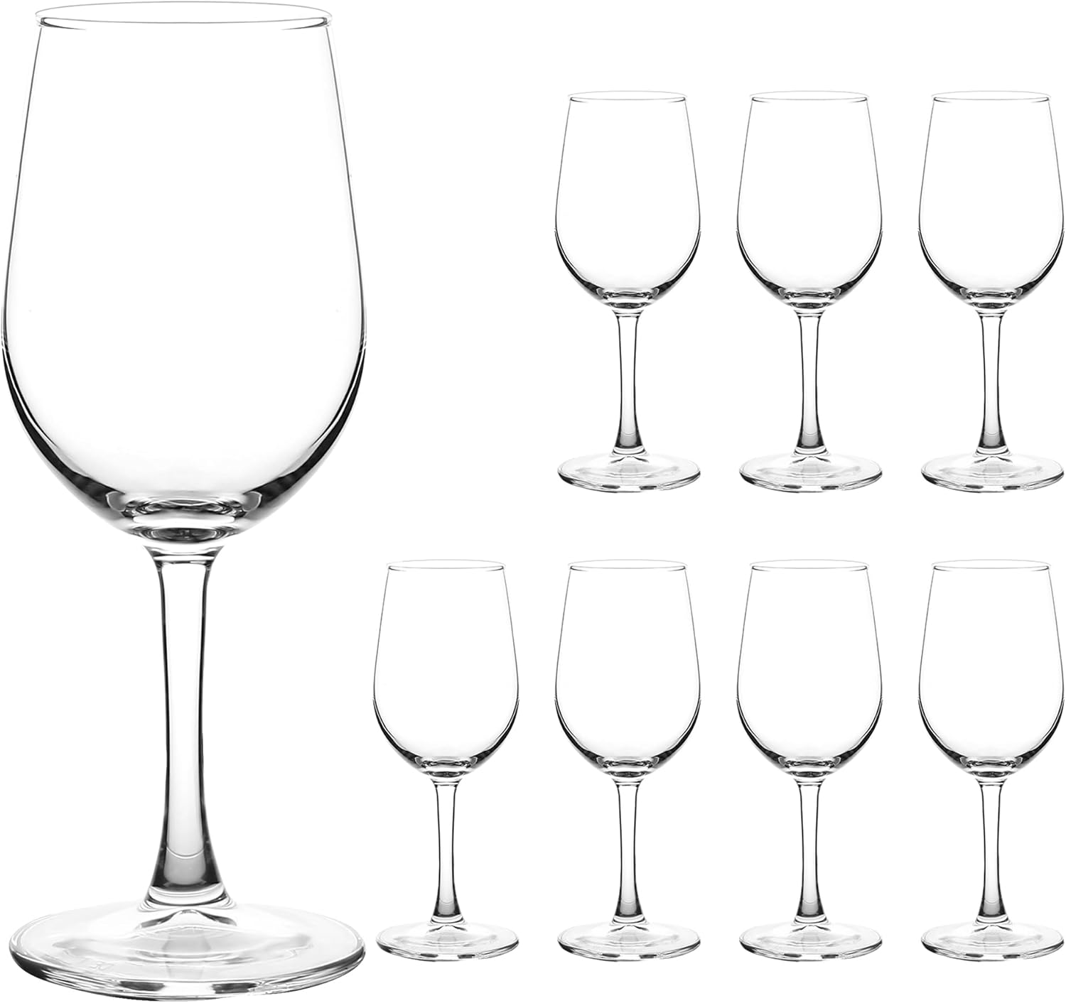 Copas de vino (juego de 8, 11.5 onzas), copa de vino tinto o blanco multiusos con tallo, duradera, apta para lavavajillas