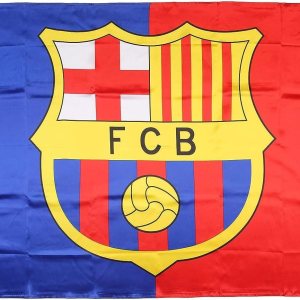 Bandera de equipo de pelota de fútbol de 3 x 5 pies para fanáticos del fútbol con 2 ojales de latón, colores vivos, poliéster satinado para Bandera de equipo de pelota de fútbol de 3 x 5 pies para fanáticos del fútbol con 2 ojales de latón, colores vivos, poliéster satinado para