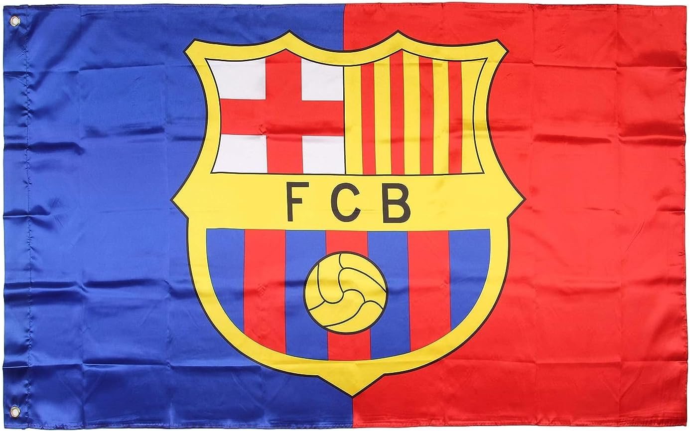Bandera de equipo de pelota de fútbol de 3 x 5 pies para fanáticos del fútbol con 2 ojales de latón, colores vivos, poliéster satinado para
