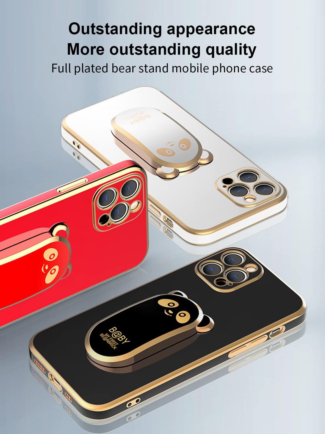 SINQERISHT Funda compatible con Samsung Galaxy A52 Carcasas con revestimiento 6D Panda Hidden Kickstand y protector de lente de cámara TPU cubierta