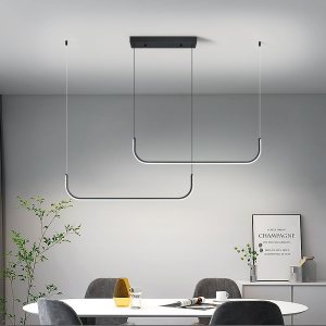 Candelabro lineal moderno regulable de 6000 K LED, lámparas colgantes de techo, candelabros negros para comedor, cocina, isla, sala de estar, Candelabro lineal moderno regulable de 6000 K LED, lámparas colgantes de techo, candelabros negros para comedor, cocina, isla, sala de estar,