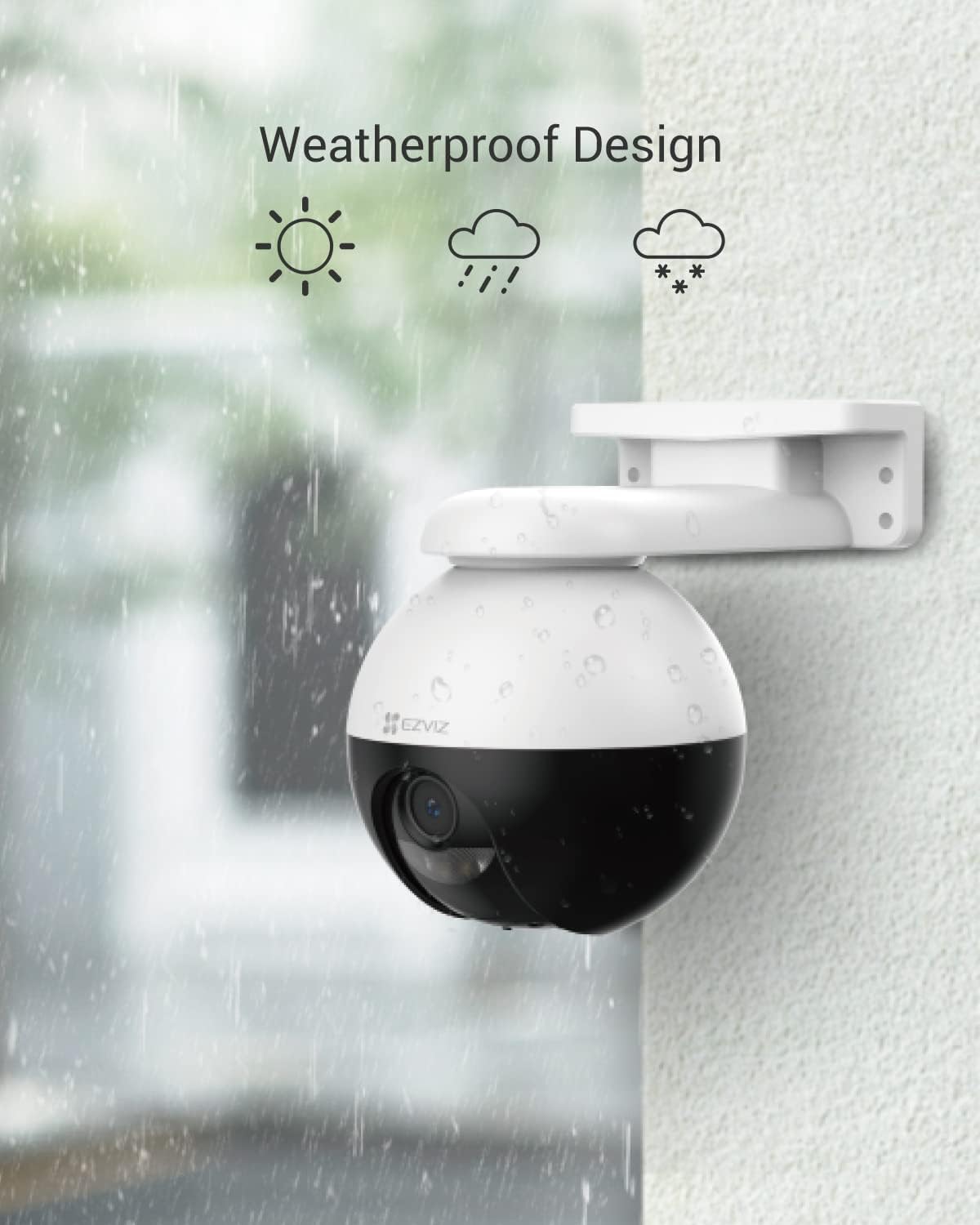 EZVIZ Cámara de seguimiento automático para exteriores, 2K, seguimiento de 12 puntos preestablecidos, cobertura visual de 360, impermeable, visión