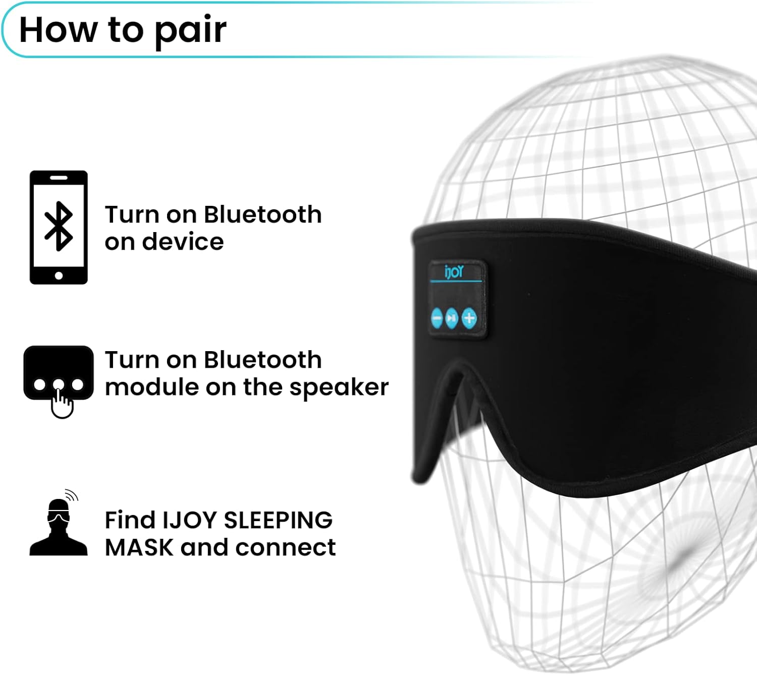 iJoy Audífonos para dormir con Bluetooth con controles integrados y altavoces suaves, regalos tecnológicos acogedores para hombres, mujeres, niños,
