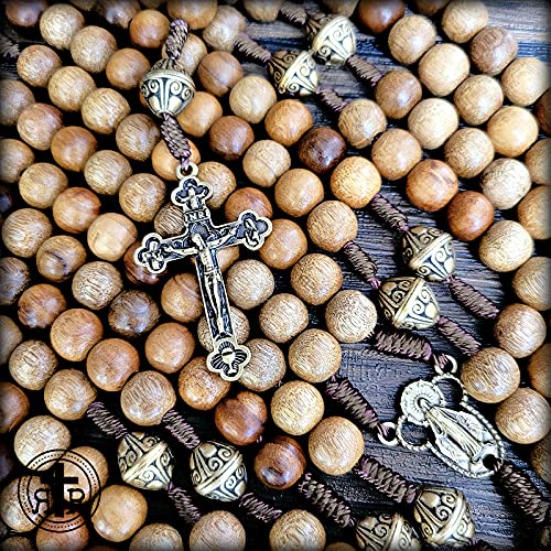 Wood Rosary – Elegantly Handmade Wooden Bead and Bronze Rosary Catholic or Christian Gift Rosaries
