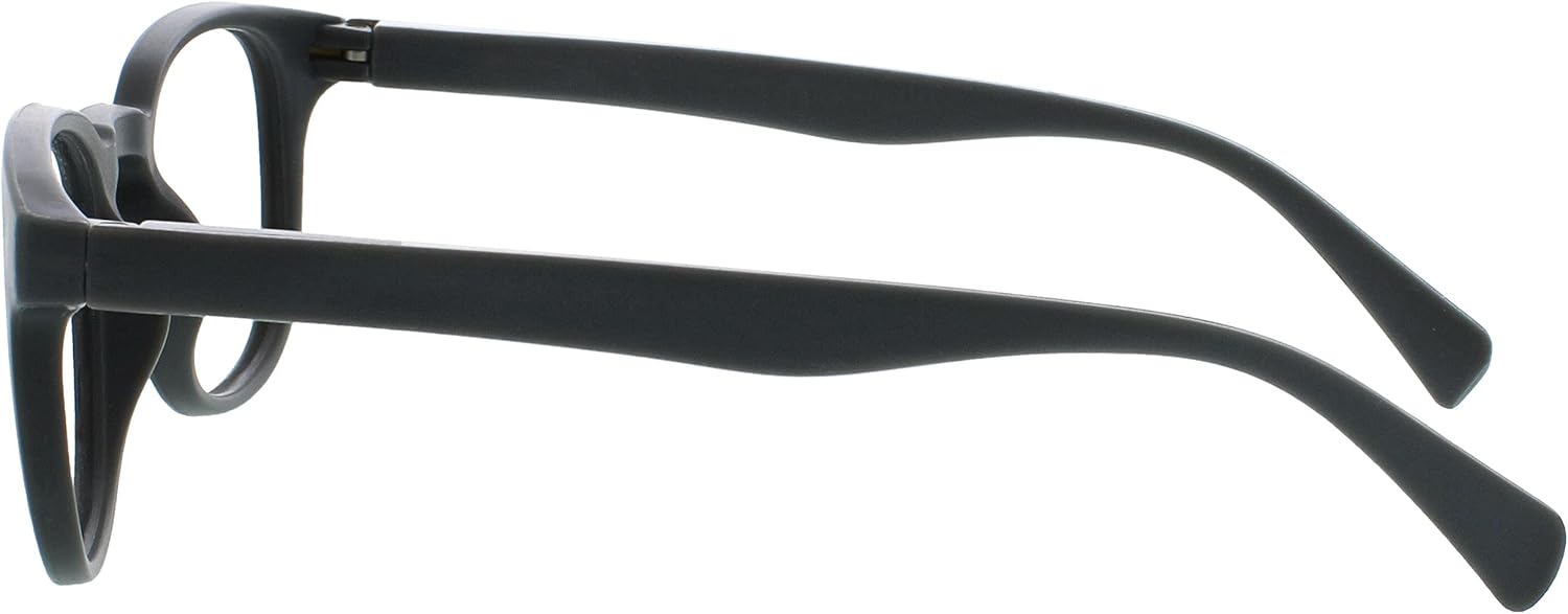 OPULIZE Pop – Paquete de 2 lentes de lectura para hombre y mujer, redondas, retro, lisas, color negro mate, con bisagras de resorte, RR2-17