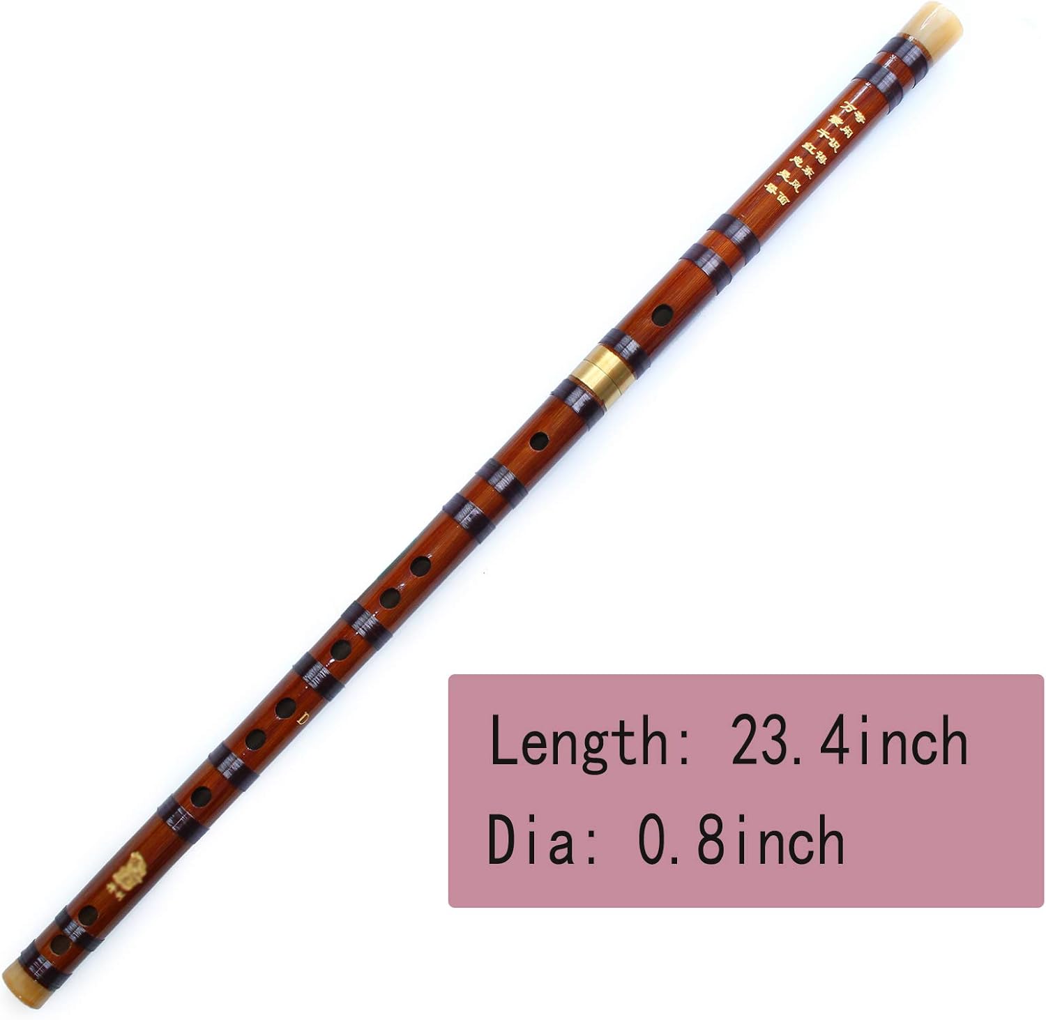 Flauta de bambú de estilo vintage Instrumento musical chino Dizi tradicional (clave D)