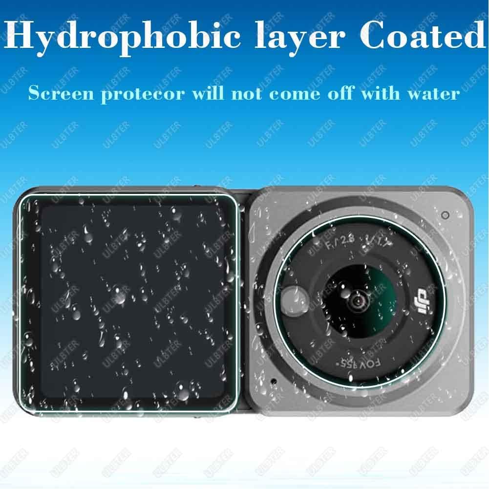 Protector de pantalla de lente para DJI Action 2 Combo de doble pantalla 2+4 paquetes, cubierta de vidrio templado ULTER 0.012 in, dureza 9H,