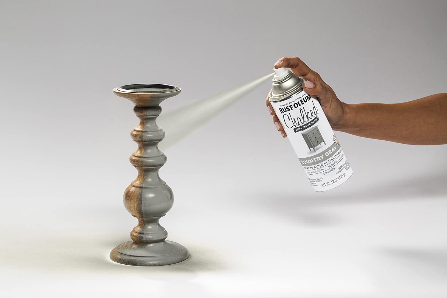 Rust-Oleum serie 302593 – Pintura a la tiza en aerosol ultramate de 12 onzas (paquete de 1), color gris rural