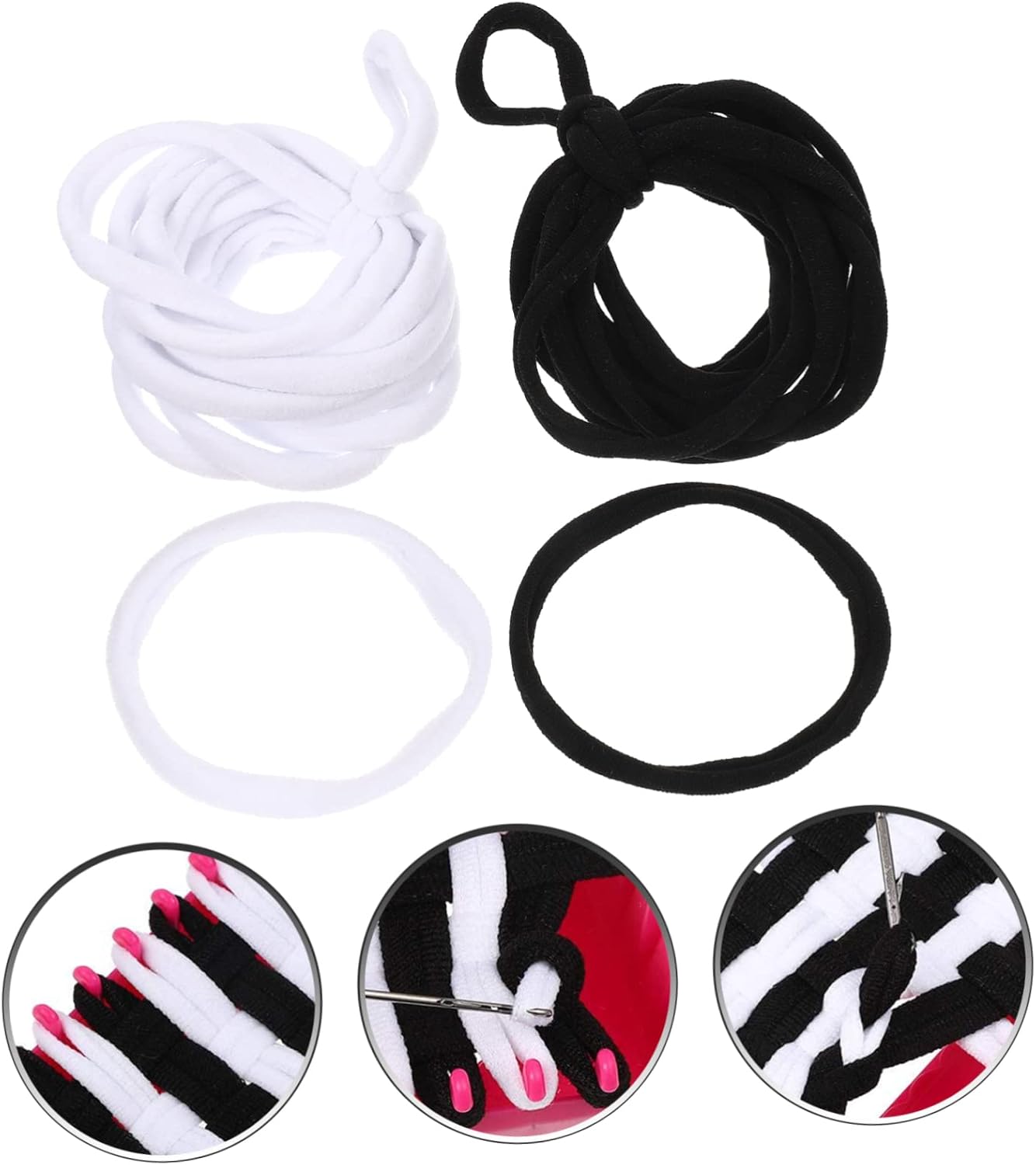 CHILDWEET 192 bucles de repuesto de banda elástica para agarradera, kit de tejido de bricolaje para tejer bucles para artes y manualidades