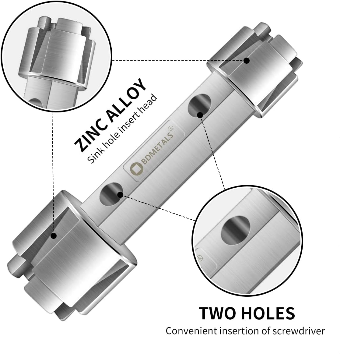 Llave de desagüe de bañera de aluminio fundido a presión para baño y casa de baños