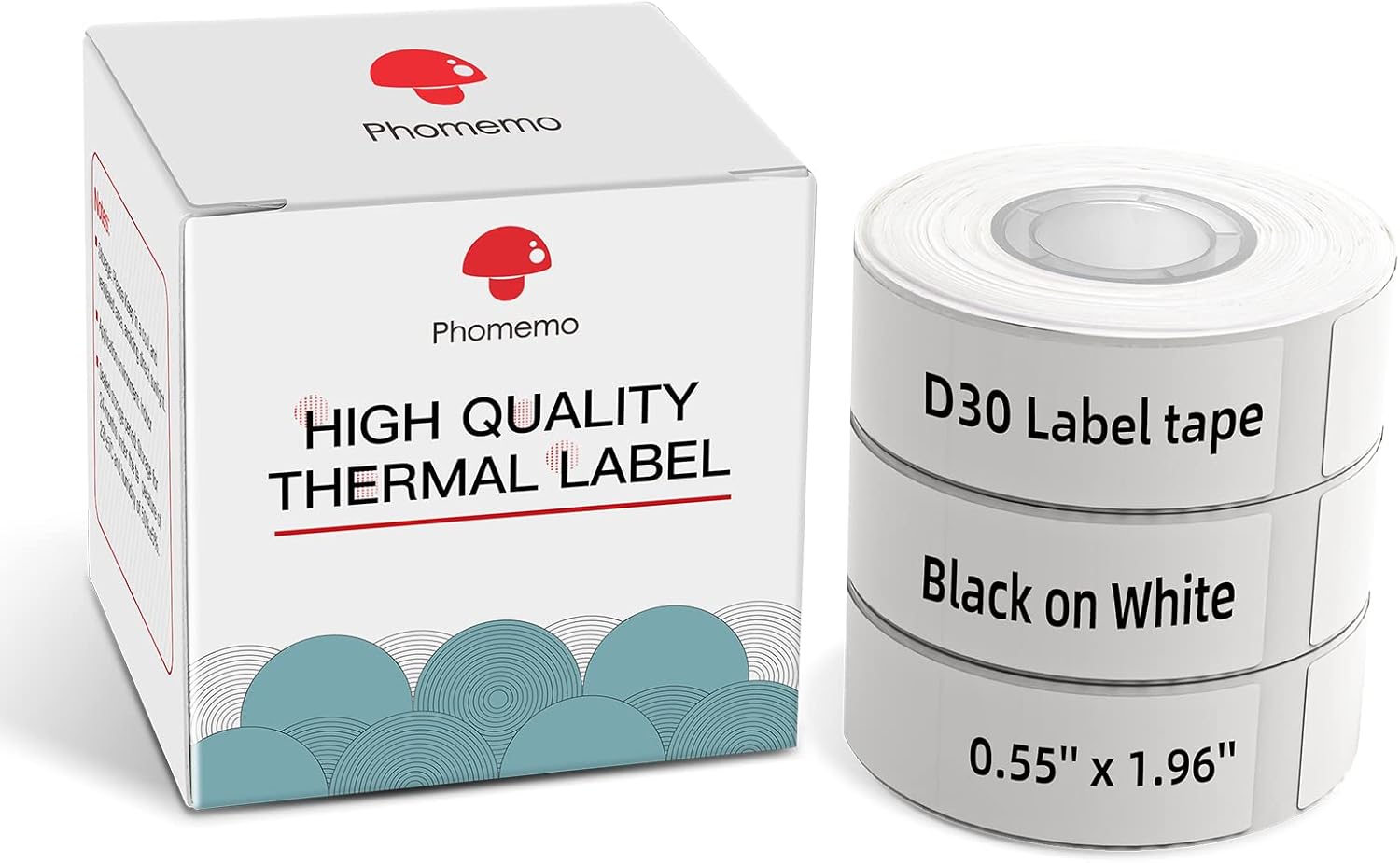 Phomemo Cinta de etiquetas D30  Repuesto para máquina etiquetadora  Phomemo D30  Impermeable  Autoadhesiva  Etiqueta de impresión para código de