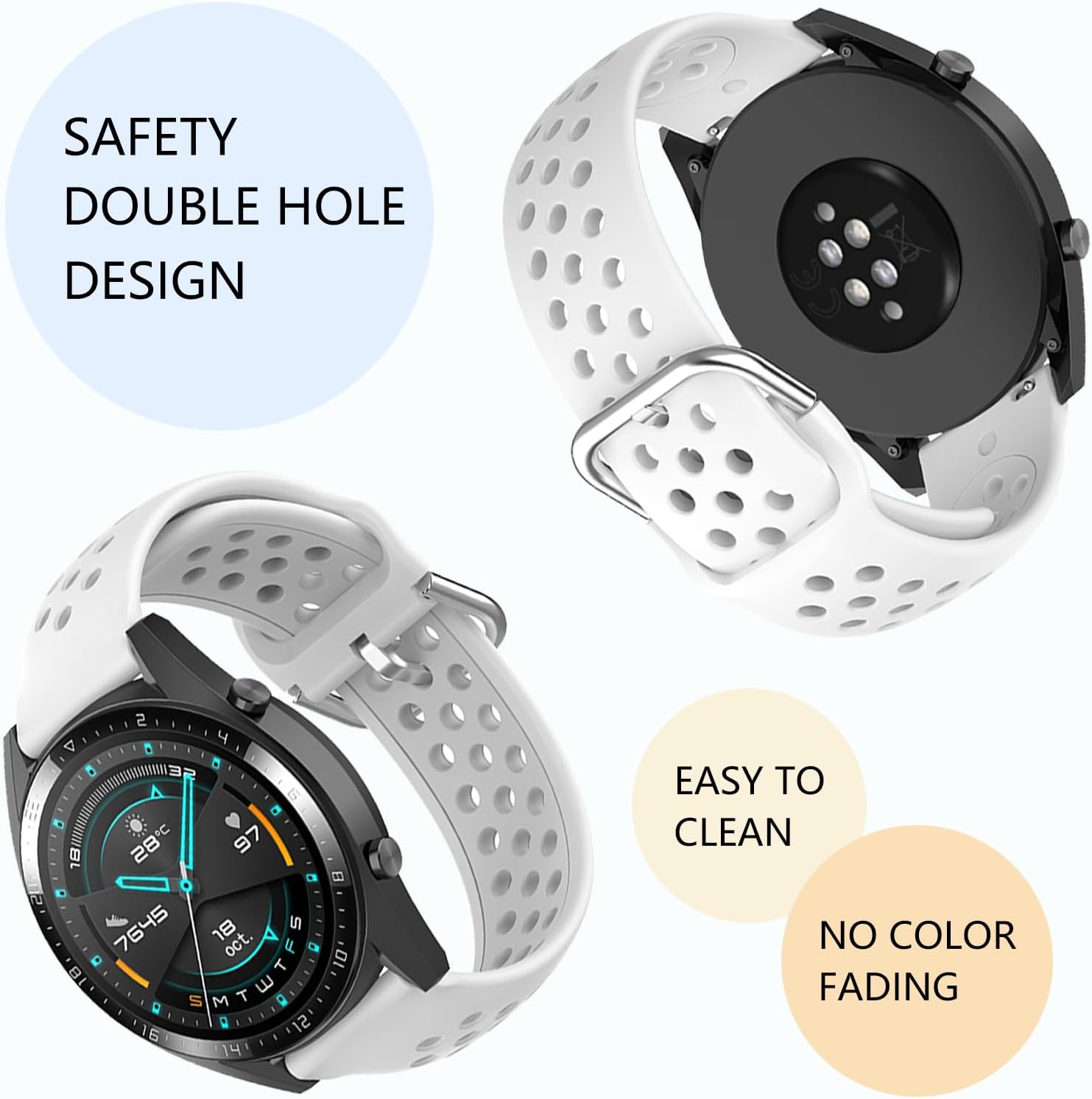 Correas de arcoíris de 0.866 in compatibles con Samsung Gear S3 ClassicFrontierGarmin Forerunner 255265745935945Vivoactive 4Venu 23Amazfit GTR 22e33