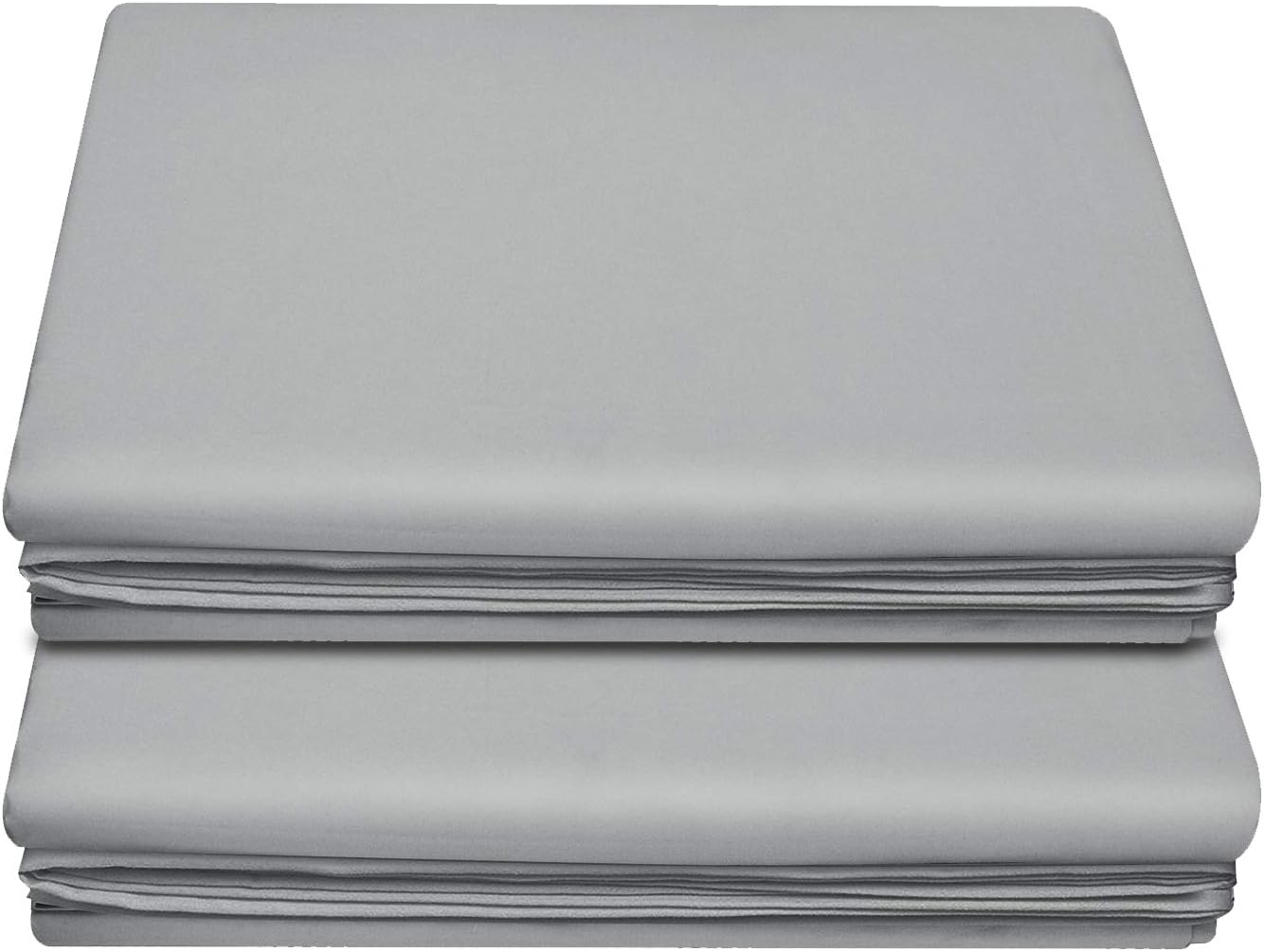 Lirex Sábana encimera (paquete de 2), sábanas blancas planas de microfibra cepillada extra suave, lavable a máquina, sin arrugas, transpirable