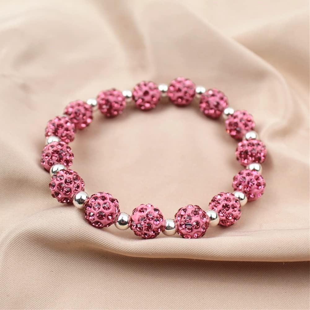 PH PandaHall Alrededor de 100 cuentas de diamantes de imitación rosas de 0.394 pulgadas (0.394 in) cuentas de arcilla rosa de polímero de arcilla