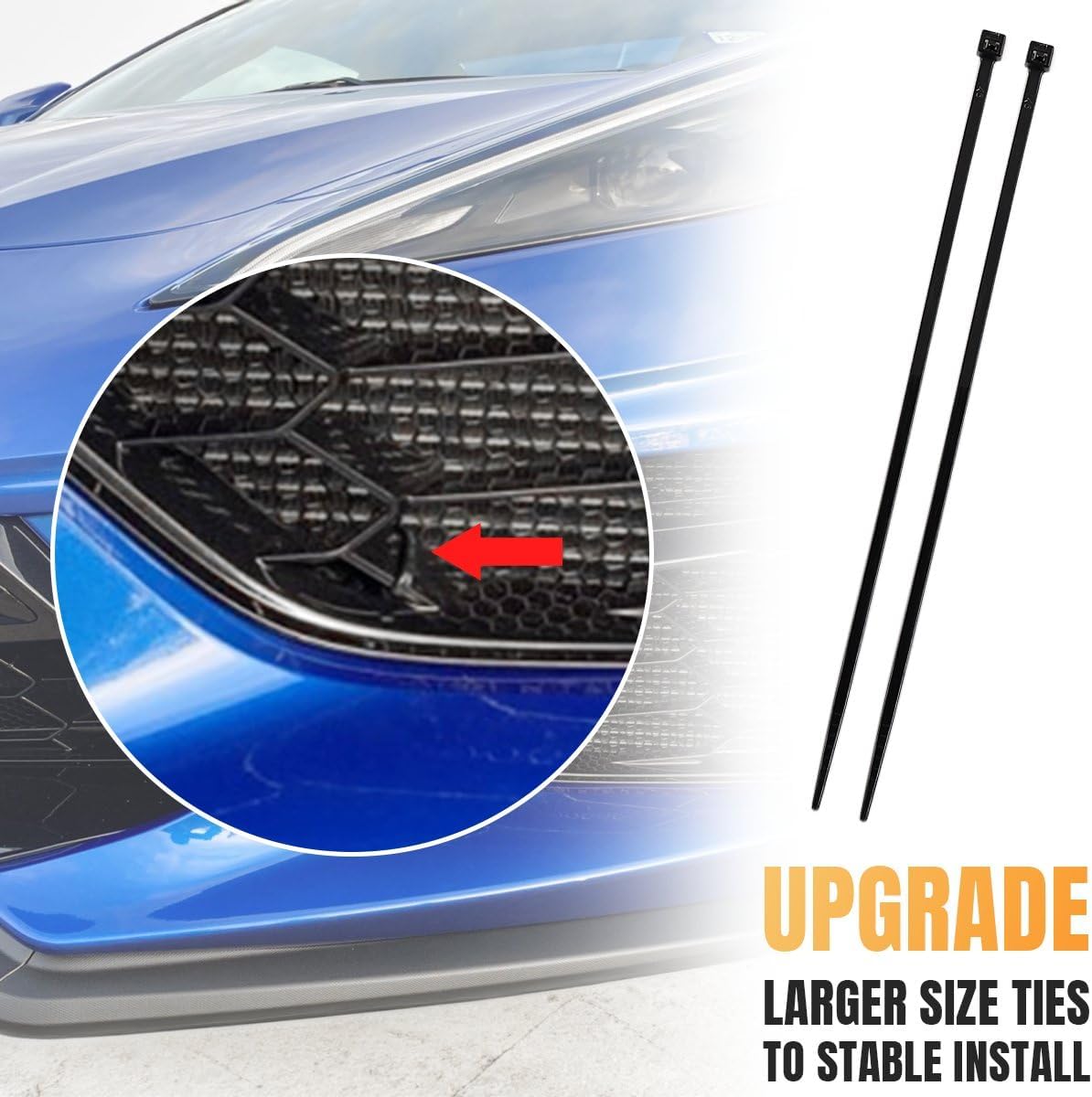 2 protectores de radiador exterior frontal, rejilla de ventilación de aluminio, cubierta protectora de panal de abeja para Corvette C8 C8 .R 2020