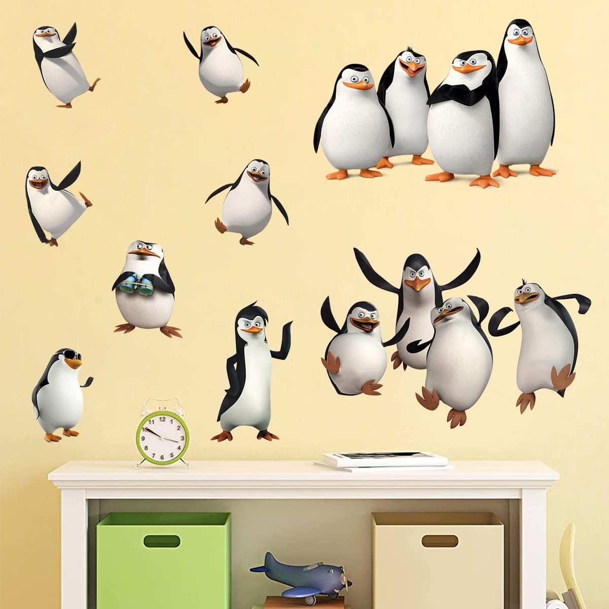 Calcomanías de pared con diseño de pingüino, diseño de pingüino, removibles, para decoración del hogar, dormitorio de niños, sala de juegos,