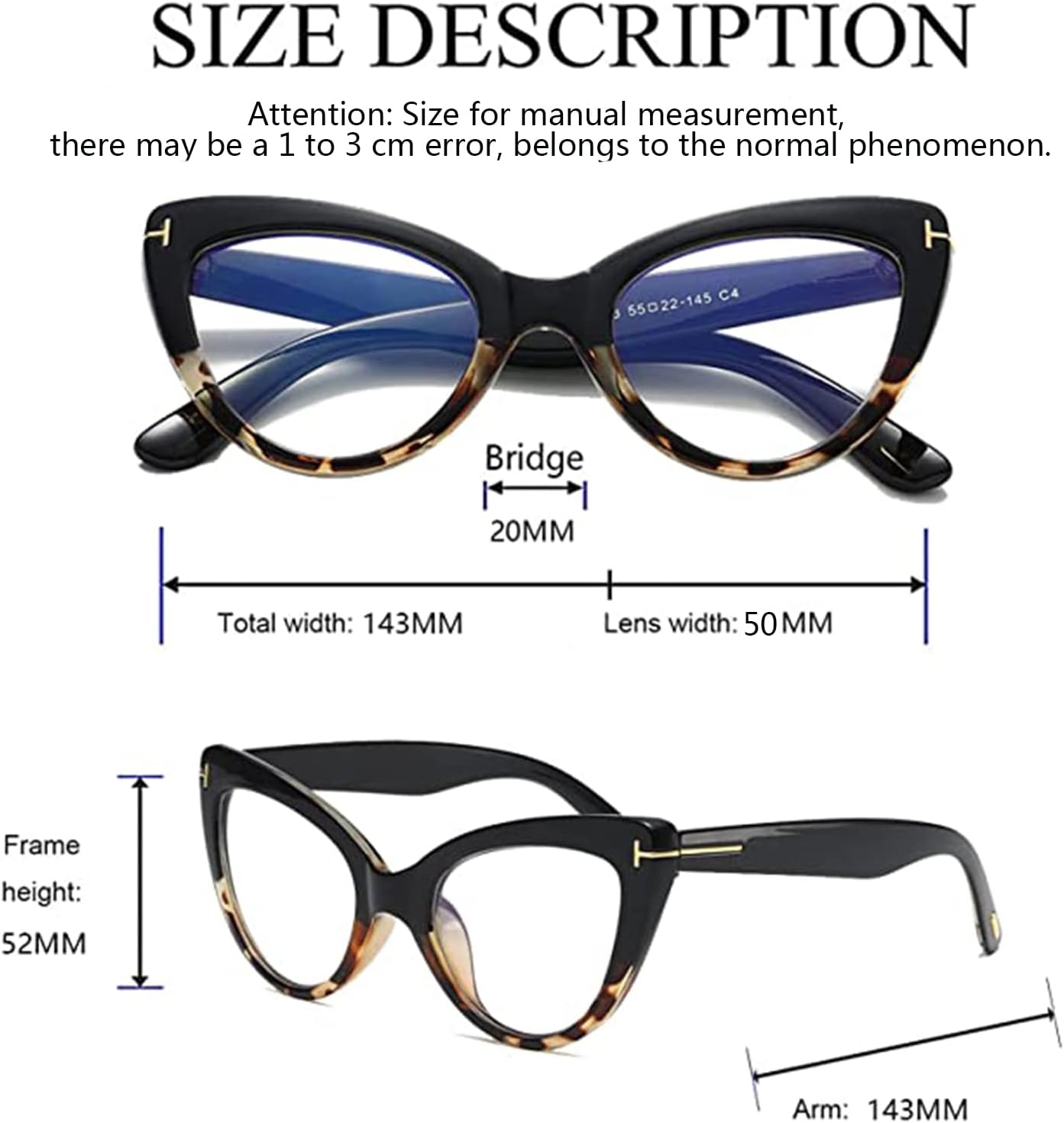 Hubeye 3 pares de anteojos de lectura de ojo de gato para mujer, de gran tamaño, anti luz azul, para lectura de computadora, a la moda, lindos