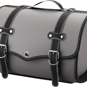 Baúl superior de cuero retro para motocicleta, baúl universal impermeable para motocicleta, baúl de viaje para almacenamiento de equipaje de casco Baúl superior de cuero retro para motocicleta, baúl universal impermeable para motocicleta, baúl de viaje para almacenamiento de equipaje de casco