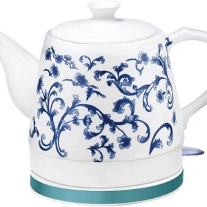 – Tetera eléctrica inalámbrica de cerámica – Jarra retro de 1.2 L, 1200 W de agua rápida para té, café, sopa, base extraíble de avena, protección – Tetera eléctrica inalámbrica de cerámica – Jarra retro de 1.2 L, 1200 W de agua rápida para té, café, sopa, base extraíble de avena, protección