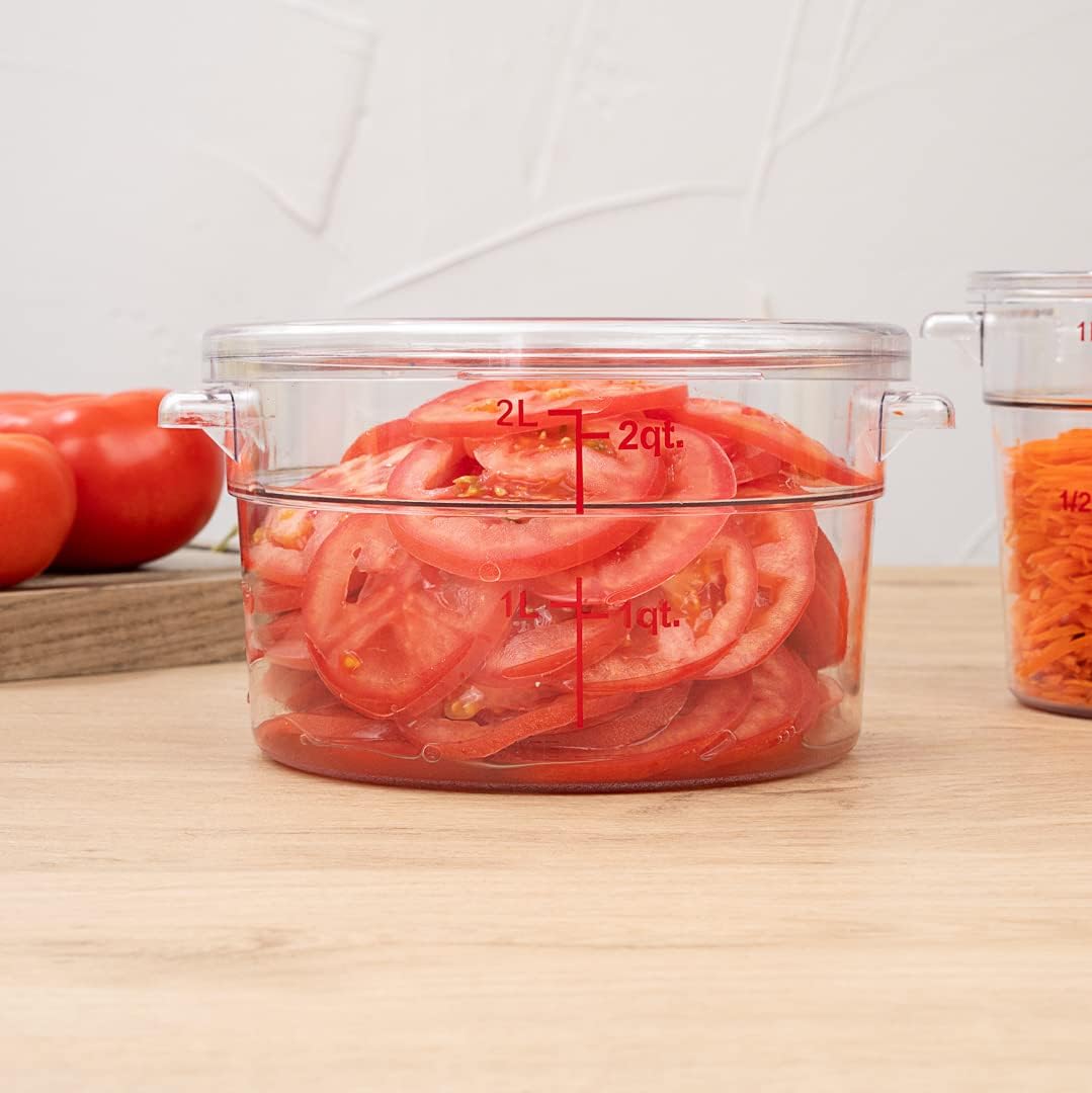 Restaurantware Solo tapa tapa Met Lux para contenedores de almacenamiento de alimentos de 2 y 4 cuartos de galón, 1 tapa redonda para contenedores