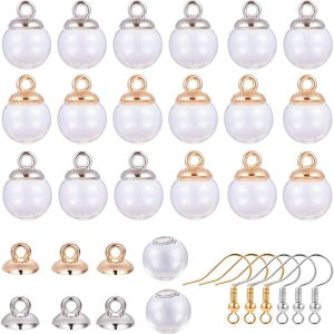 SUNNYCLUE 1 caja de 120 piezas de botella de deseos aretes de bola de vidrio kit de fabricación de 40 piezas de 0.472 in mini botella de globo de SUNNYCLUE 1 caja de 120 piezas de botella de deseos aretes de bola de vidrio kit de fabricación de 40 piezas de 0.472 in mini botella de globo de