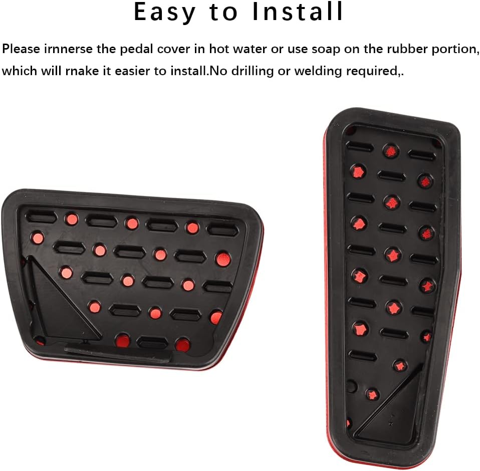 CEBAT 2 fundas de pedal de aluminio antideslizantes rojas para Jeep Wrangler JLJLU 2018-2023 2024,2020 2021 2022 2022 2023 Gladiator JT