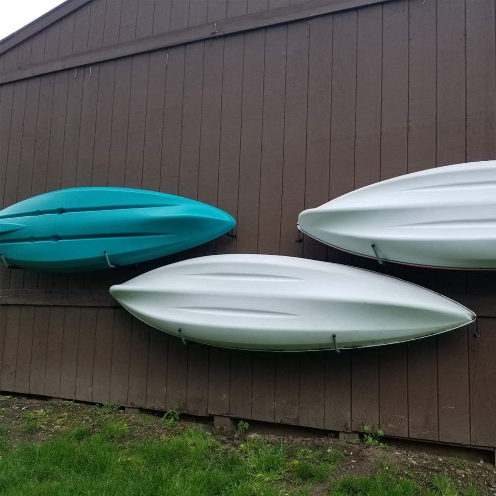 Colgador de ganchos de almacenamiento de kayak para interiores de garaje resistente, soporte para colgar en la pared para canoa, tabla de surf,