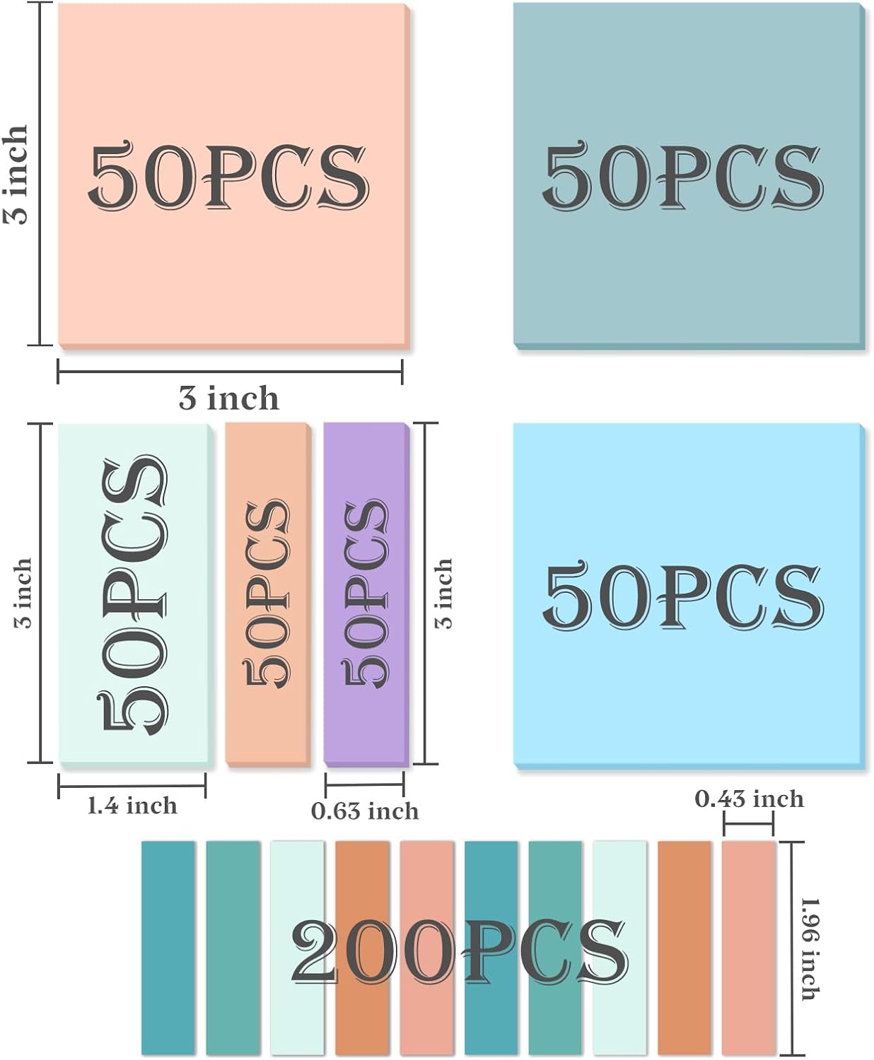 500 hojas de notas adhesivas vintage transparentes de 3 x 3 pulgadas, nota adhesiva transparente impermeable, bloc de notas transparente, pestañas