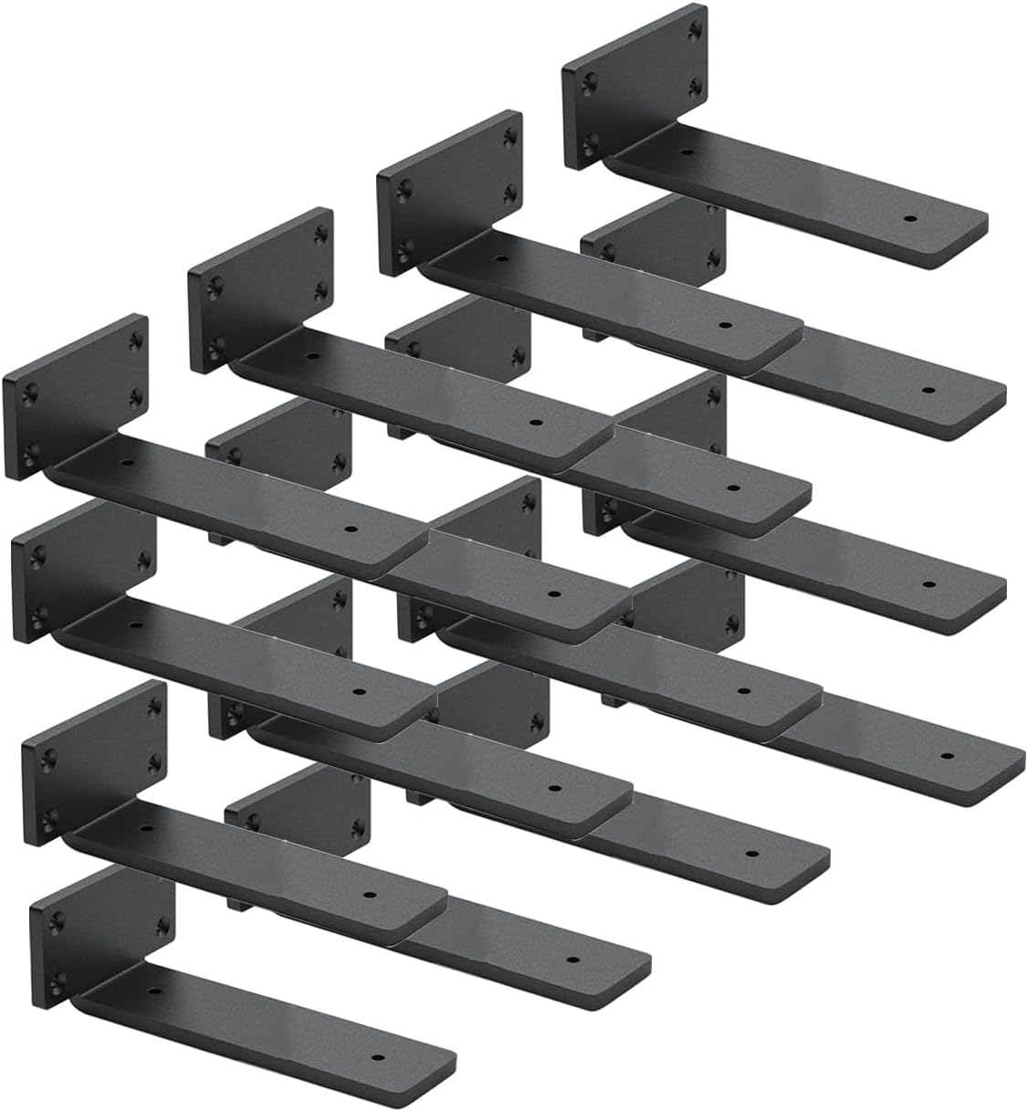 Paquete de 16 soportes de estante flotantes de 8 pulgadas, soporte de estante oculto de 15 pulgadas de grosor, soportes de metal de hierro para