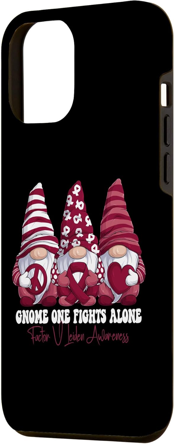 Funda con diseño de gnomos con cinta color borgoña para iPhone 13 Pro Max Factor V Leiden