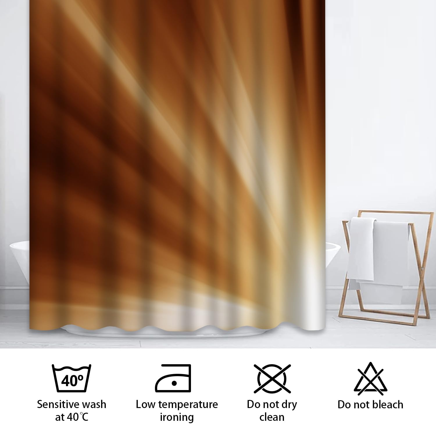GALMAXS7 Yellow Orange Shower Curtain,Abstract Yellow and Orange Shower Curtains for Bathroom with 12 Hooks,72 x 72 Inch