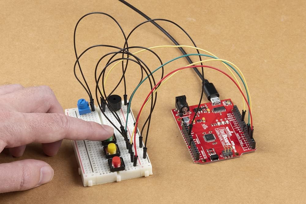 SparkFun Kit Tinker – Kit STEM y STEAM – Aprende compatible con la programación Arduino – 11 circuitos – Blink LED Create Simon Says Game Control un