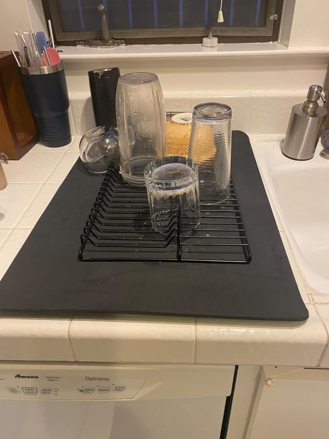 Tapete de café para secar platos, superabsorbente, de secado rápido, para ocultar manchas, antideslizante, para cafetera, encimera de cocina,