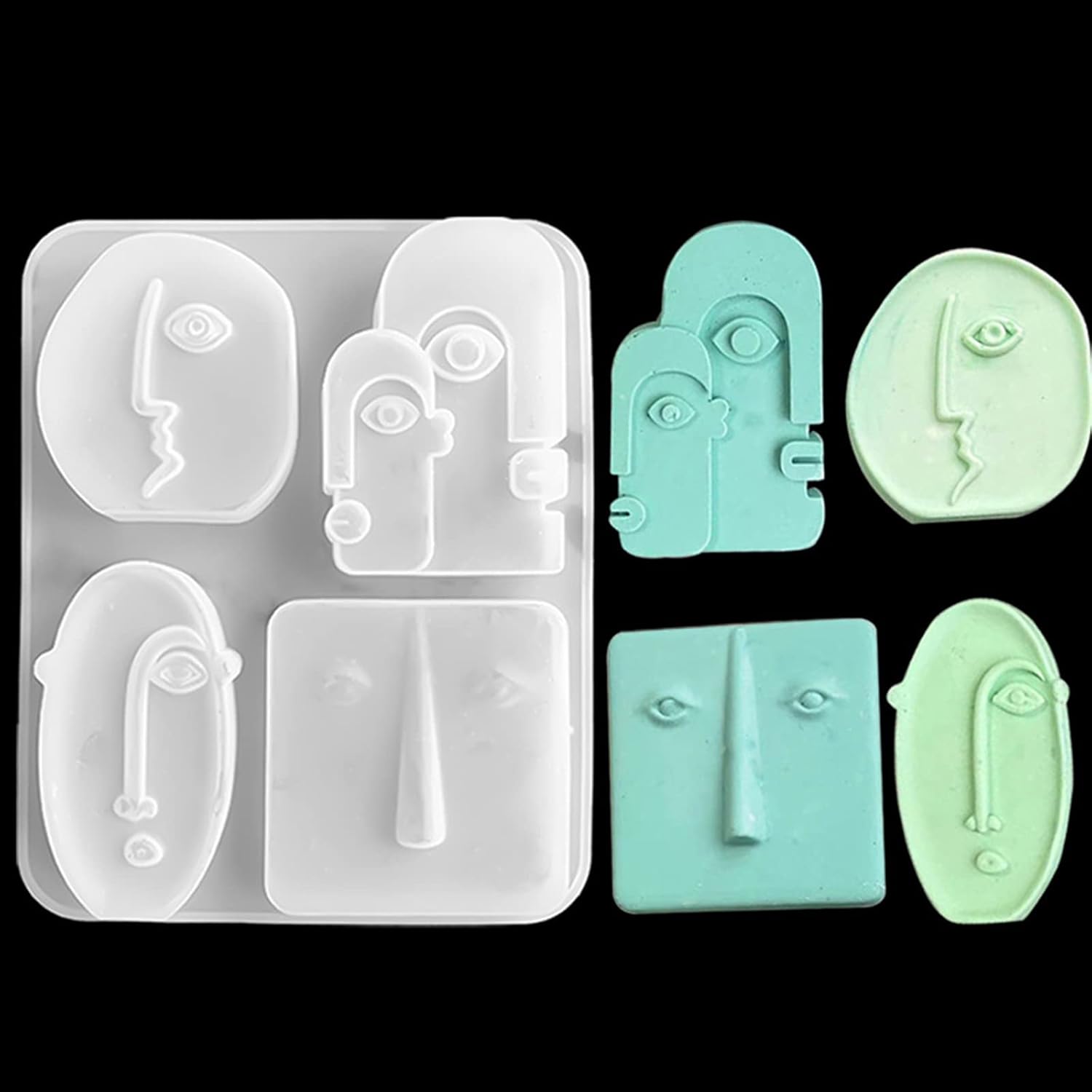 Moldes de silicona abstractos para velas, arte y retrato, molde de jabón hecho en casa, molde para hacer velas, molde para velas de cara humana 3D,