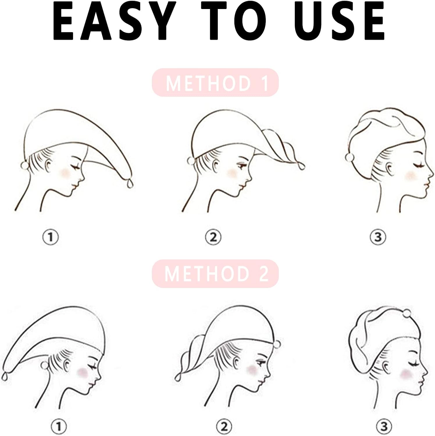 Ever Fairy Toalla de pelo de microfibra extra grande, turbante de secado rápido para mujeres, toalla de pelo antiencrespamiento para cabello rizado,