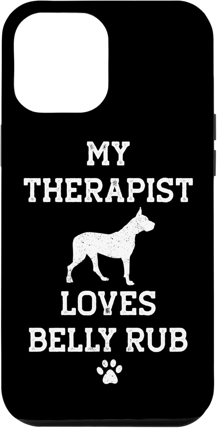 iPhone 14 Pro Max Funny Dogo Argentino My Therapist Loves Belly Rub Case