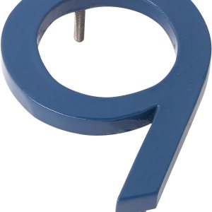 Montague Metal Products MHN-04-F-SB1-9 Números de casa de dirección flotantes modernos de aluminio cepillado sólido, 4 pulgadas, azul marino Montague Metal Products MHN-04-F-SB1-9 Números de casa de dirección flotantes modernos de aluminio cepillado sólido, 4 pulgadas, azul marino