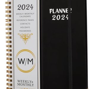 WOWOGO Agenda semanal y mensual 2024, enero a diciembre con pestañas mensuales, 5.5 x 8.3 pulgadas, encuadernada en espiral WOWOGO Agenda semanal y mensual 2024, enero a diciembre con pestañas mensuales, 5.5 x 8.3 pulgadas, encuadernada en espiral