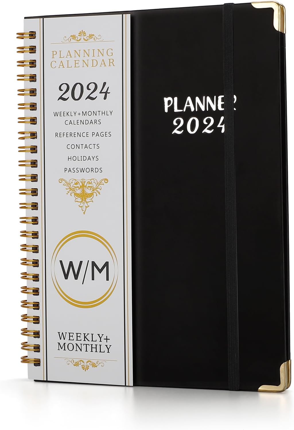 WOWOGO Agenda semanal y mensual 2024, enero a diciembre con pestañas mensuales, 5.5 x 8.3 pulgadas, encuadernada en espiral