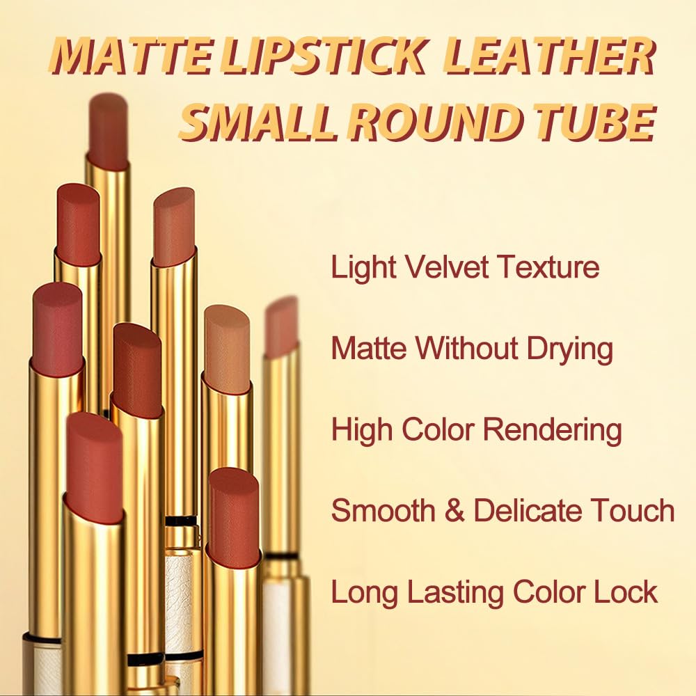 BINGBRUSH Juego de lápices labiales de terciopelo hidratante y sedoso, mate, de larga duración, impermeable, de color liso, lápiz labial nutritivo