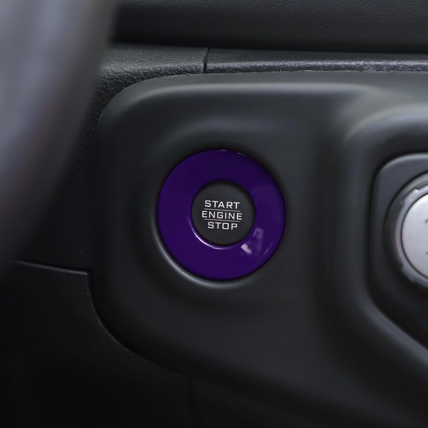 RT-TCZ Para Wrangler JL Push Start Stop Button Cover Trim Calcomanía para Jeep Wrangler JL JLU Gladiator JT 2018 Up Purple Interior Accesorios