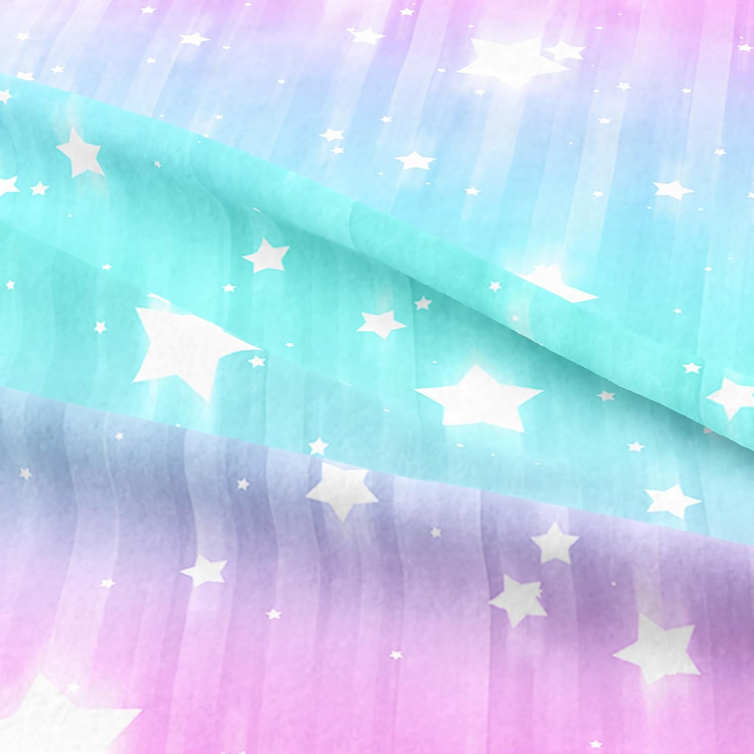 SETWIER – Juego de funda de edredón de estrellas rosas y azules, tamaño King, diseño de cielo estrellado, funda de edredón con estampado de